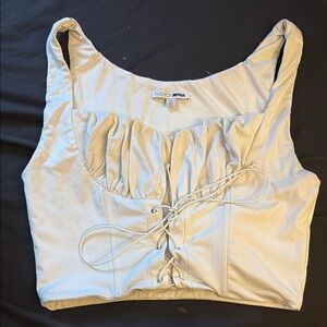 Fashion Nova Cream Lace-Up Women's Top